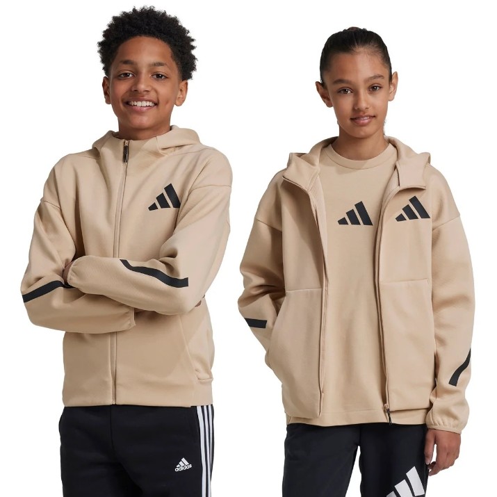 Hanorac pentru copii Adidas J Z.N.E. Fz Magic Beige/Black, s.140