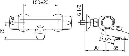 Baterie pentru cadă Oras Nova 7442X