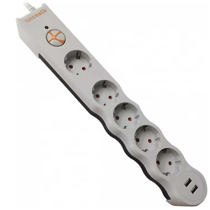 Protecţie împotriva supratensiunii Tuncmatik Powersurge 5 + USB 1.5m White