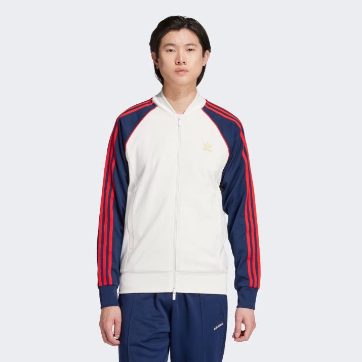 Jachetă pentru bărbați Adidas Superstar Track Jacket Cloud White/Night Indigo, s.XL