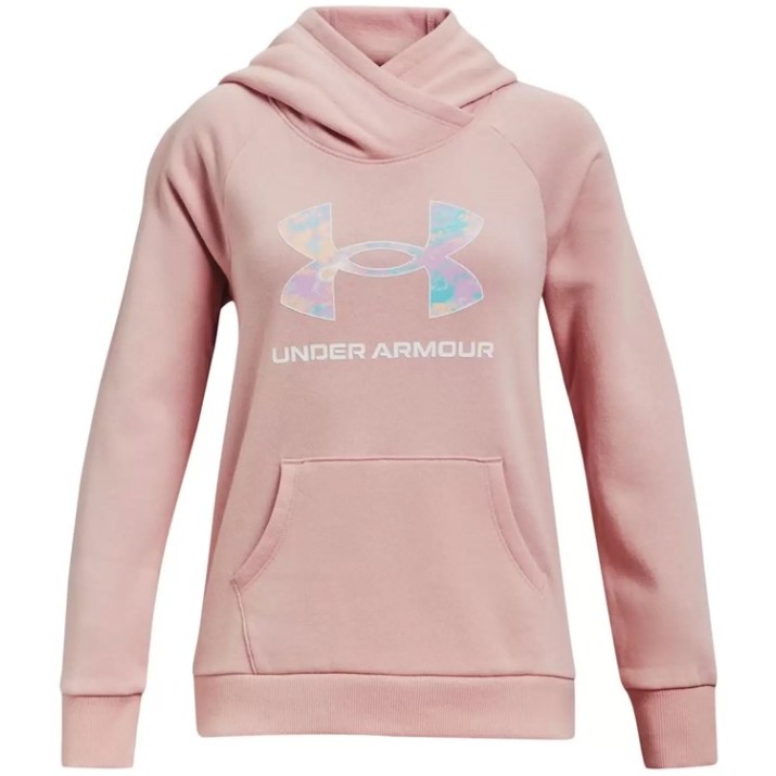 Hanorac pentru copii Under Armour Rival Logo Hoodie Pink, s.155-159