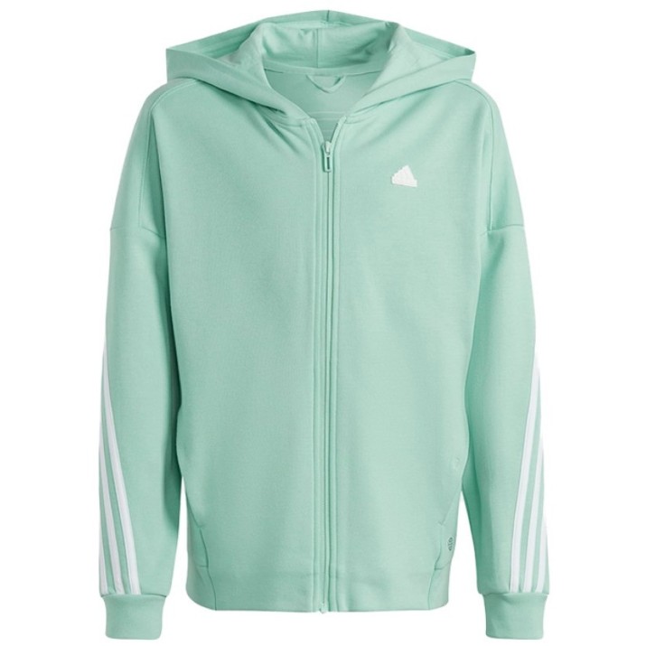 Hanorac pentru copii Adidas U Fi 3S Fz Hd Easy Green/White, s.140