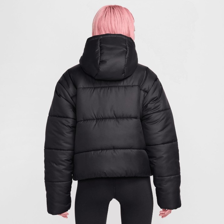 Женская куртка Nike W Nsw Classic Puffer Therma-Fit Loose Hooded Jacket Black/White, s.XS