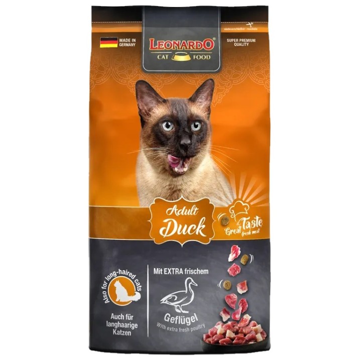 Hrană uscată pentru pisici Leonardo Adult Duck 1.8kg
