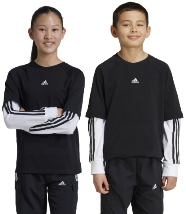 Hanorac pentru copii Adidas J Jam 2In1 Ls Black/White, s.152