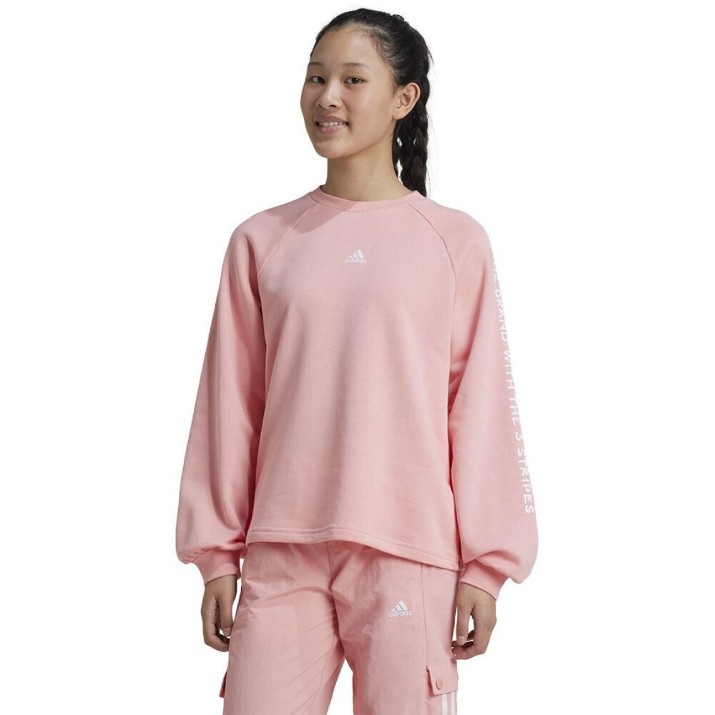 Детская толстовка Adidas Jg Jam Crew Semi Pink Spark/White, s.140