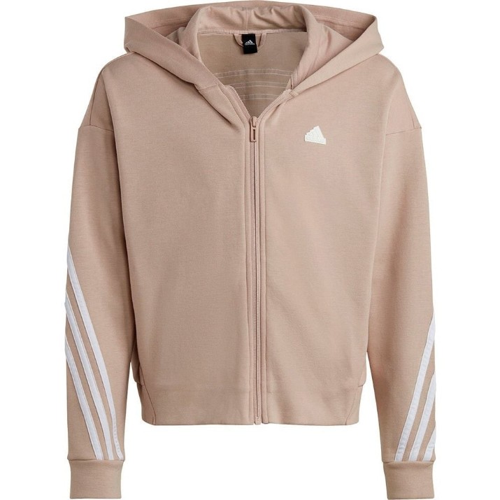 Детская толстовка Adidas Future Icons 3-Stripes Full-zip Hooded Track Top Wonder Taupe/White, s.170