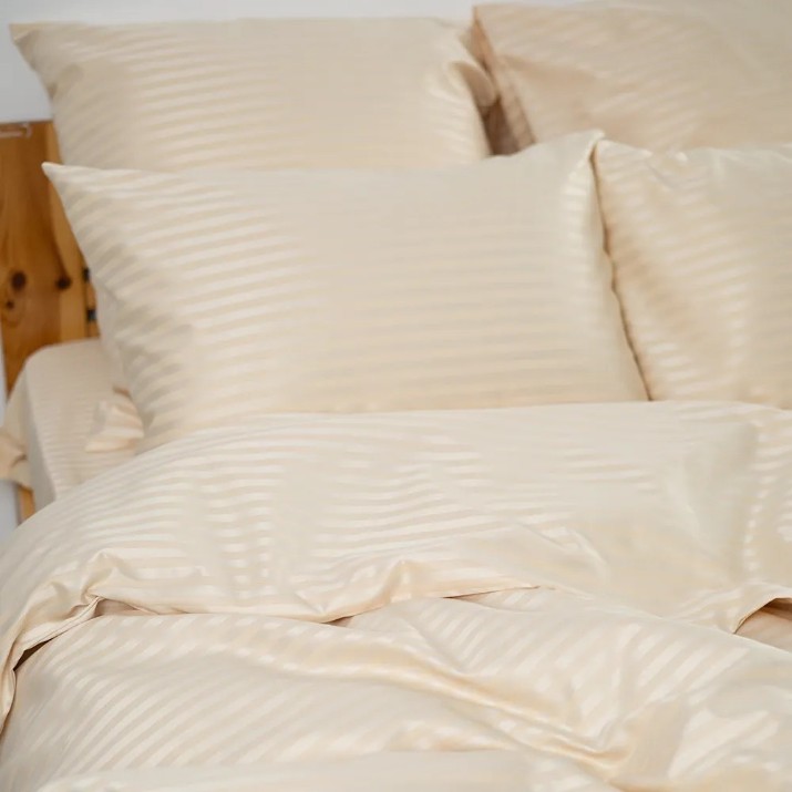 Lenjerie de pat Relaxe Home TEP Stripe Satin Champagne 200x220 (019330)