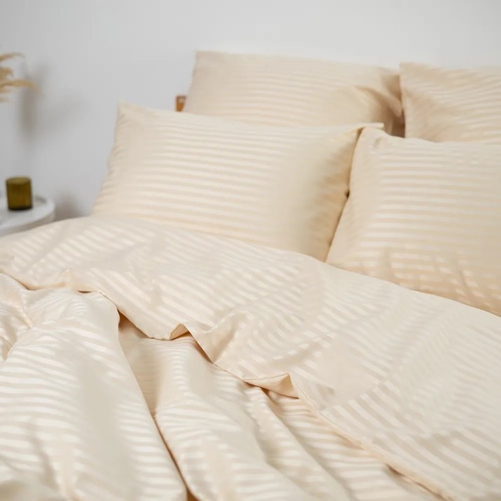 Lenjerie de pat Relaxe Home TEP Stripe Satin Champagne 200x220 (019330)