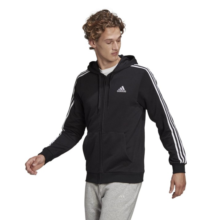 Hanorac pentru bărbați Adidas Essentials French Terry Black/White, s.XL