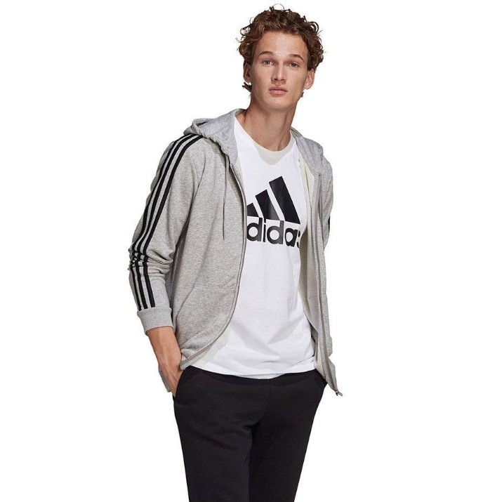 Мужская толстовка Adidas Essentials French Terry Medium Grey Heather/Black, s.L