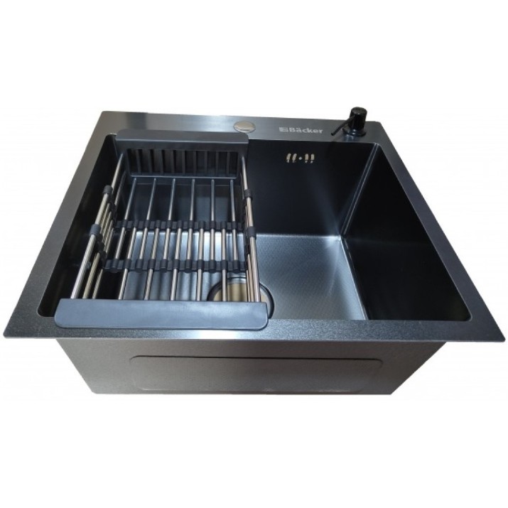 Chiuvetă de bucătărie Backer Grid 600-45033 Nano Black