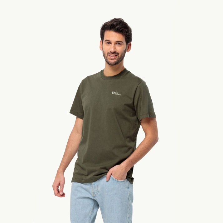 Tricou bărbătesc Jack Wolfskin Essential T M Island Moss, s.M