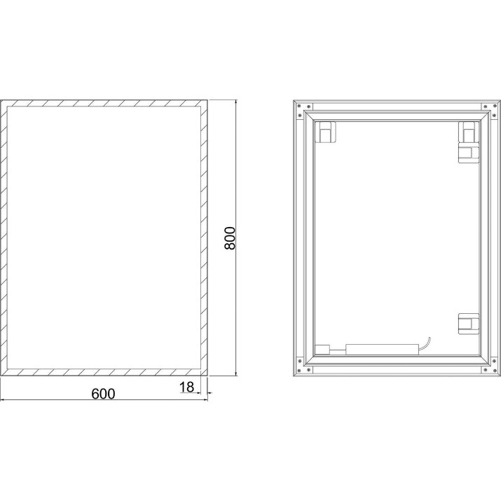 Oglindă baie Dubiel Vitrum Solid Black 60x80 Led (18448)