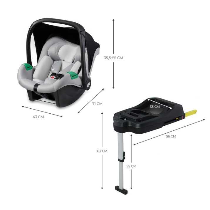 Scaun auto pentru copii Kinderkraft Mink Pro i-Size Isofix Gray