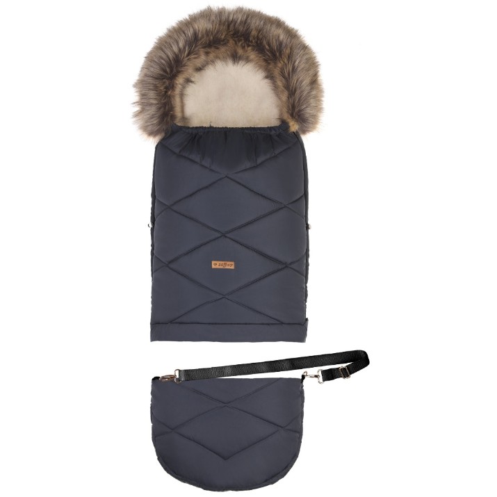 Husa de iarnă pentru copii Womar Zaffiro GrowUP 4.0 Beige Wool Premium Graphite 2in1