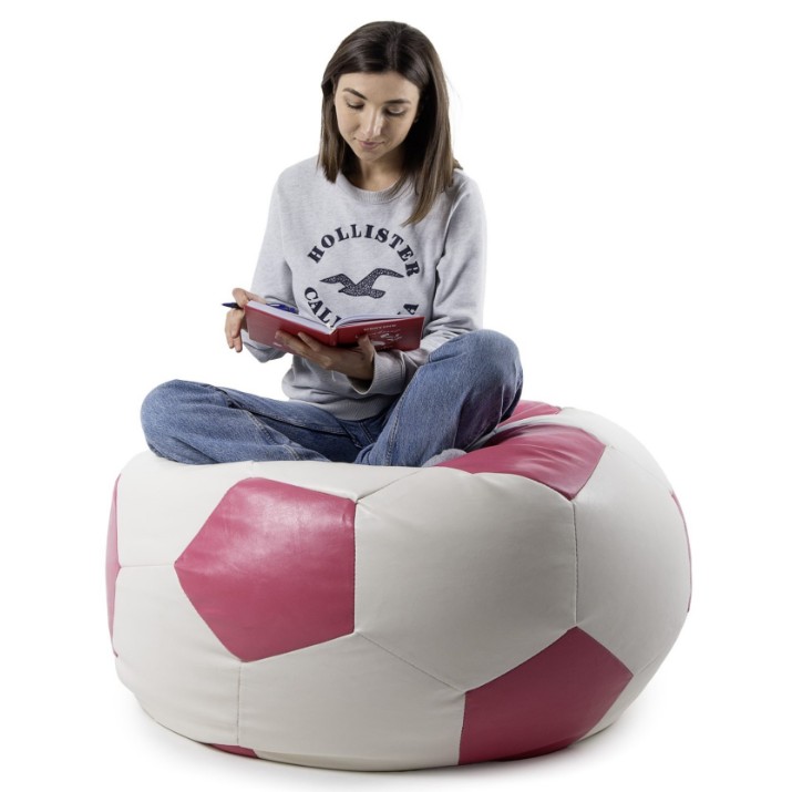 Fotoliu puf Because BALL WhitePink