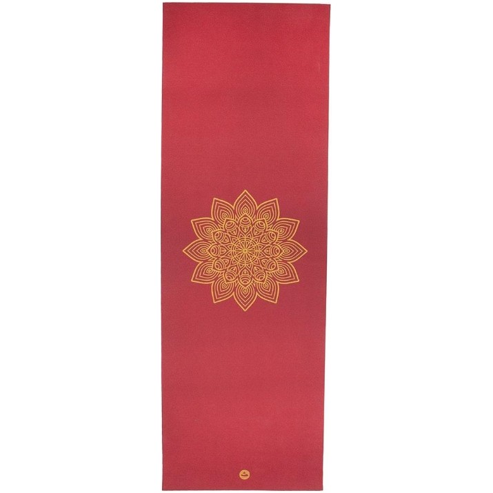 Covoraș fitness Bodhi Yoga Rishikesh Premium Golden Mandala Burgundy