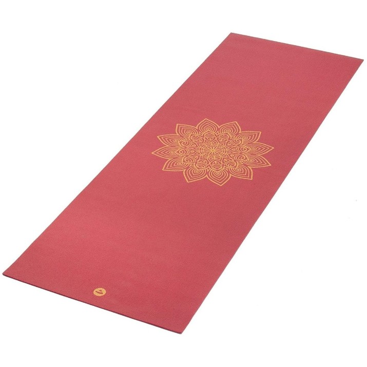 Коврик для йоги Bodhi Yoga Rishikesh Premium Golden Mandala Burgundy