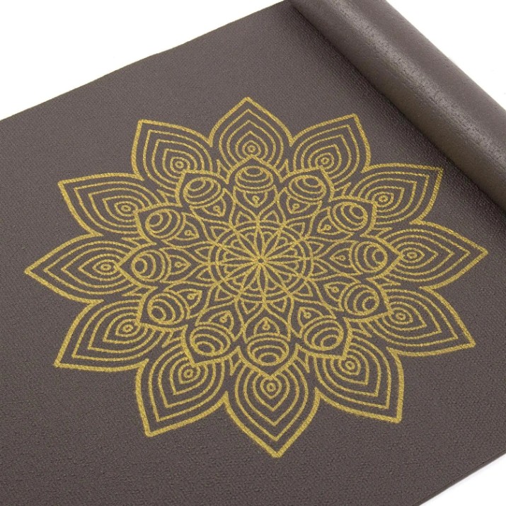 Covoraș fitness Bodhi Yoga Rishikesh Premium Golden Mandala Grey