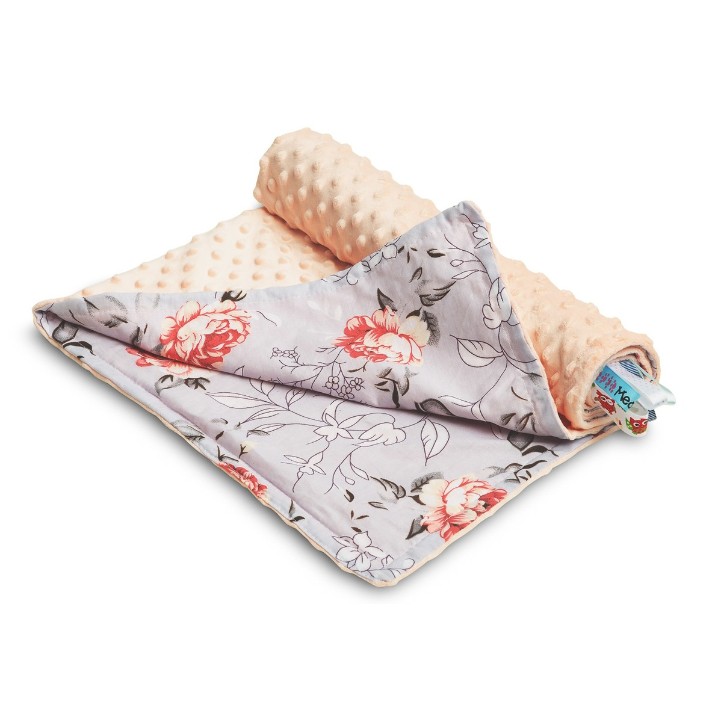 Plapumă pentru bebeluși Sensillo  Minky Peach Magical Garden 75x100cm