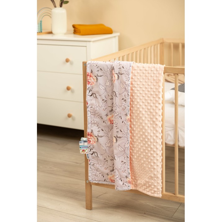 Plapumă pentru bebeluși Sensillo  Minky Peach Magical Garden 75x100cm