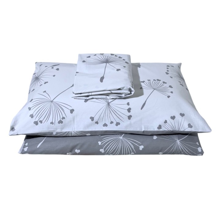 Детское постельное белье Holala Kids 120x60cm Dandelions White/Grey 3pcs