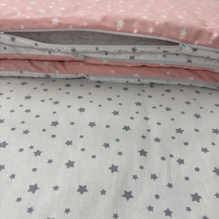 Бортик в кроватку Holala Kids Little White & Pink Stars 120x60cm Set