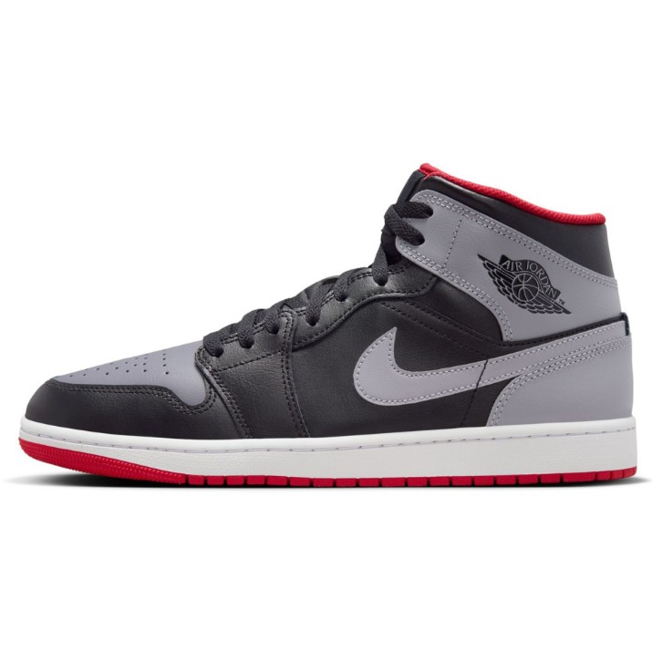 Bocanci pentru bărbați Nike Air Jordan 1 Mid Black/Cement Grey/Fire Red/White, s.40.5