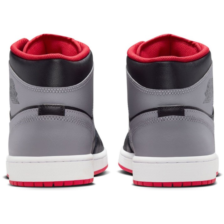 Bocanci pentru bărbați Nike Air Jordan 1 Mid Black/Cement Grey/Fire Red/White, s.40.5