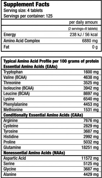 Aminoacizi Biotech Mega Amino 3200 500tab