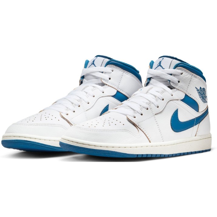 Bocanci pentru bărbați Nike Air Jordan 1 Mid Se White/Industrial Blue/Sail, s.45.5