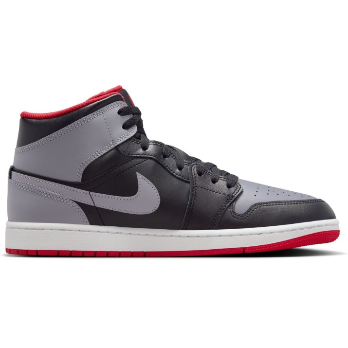 Bocanci pentru bărbați Nike Air Jordan 1 Mid Black/Cement Grey/Fire Red/White, s.45