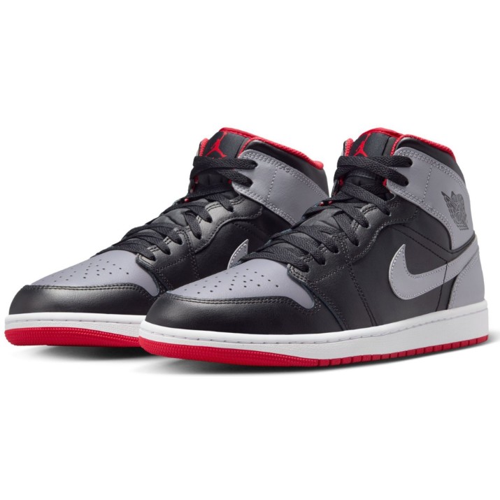Ботинки мужские Nike Air Jordan 1 Mid Black/Cement Grey/Fire Red/White, s.45.5