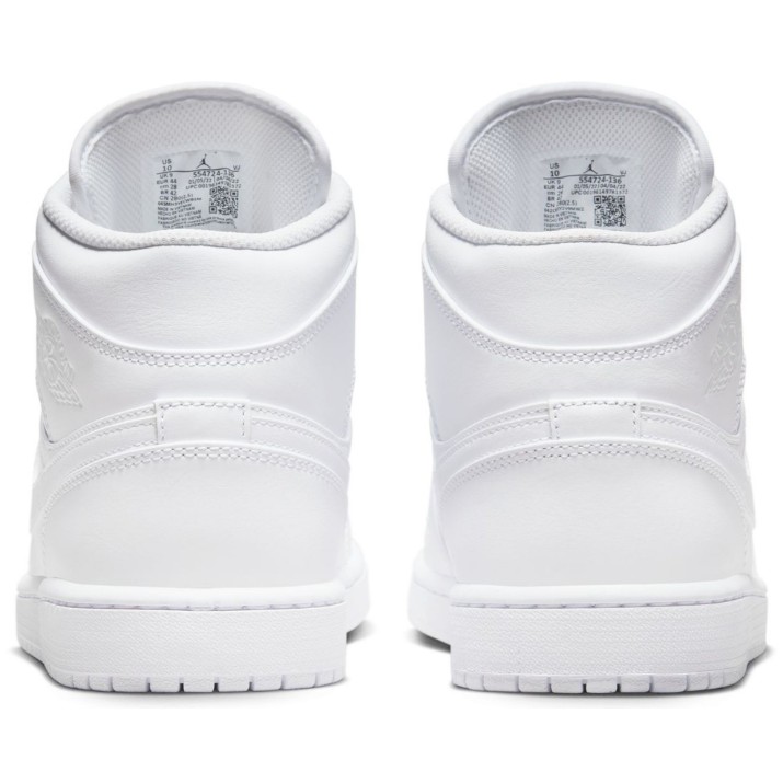 Ботинки мужские Nike Air Jordan 1 Mid Triple White, s.40.5