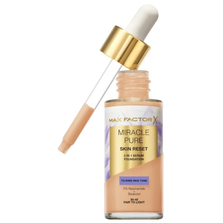 Тональный крем для лица Max Factor Miracle Pure Skin Reset Serum Foundation 30-40 Fair to Light