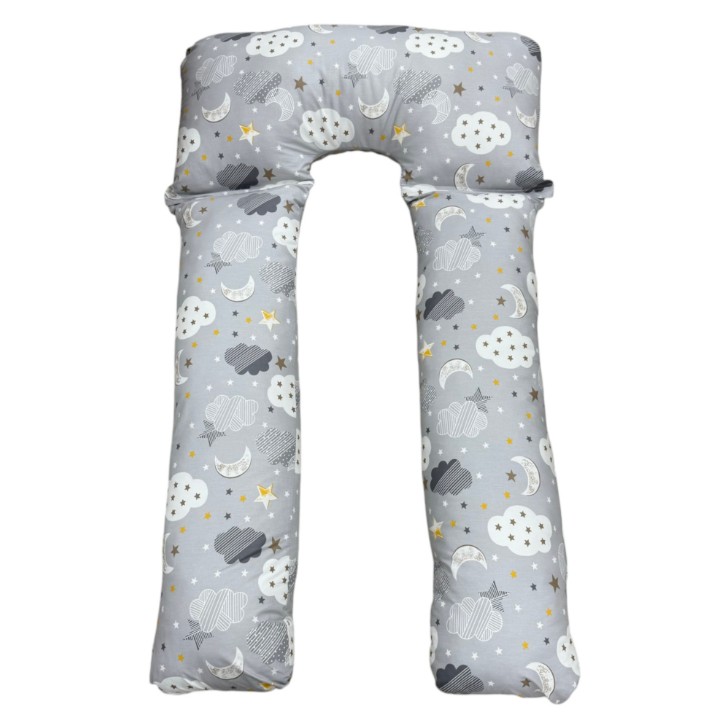 Husă pernă pentru alaptare Holala Kids Grey Clouds L.