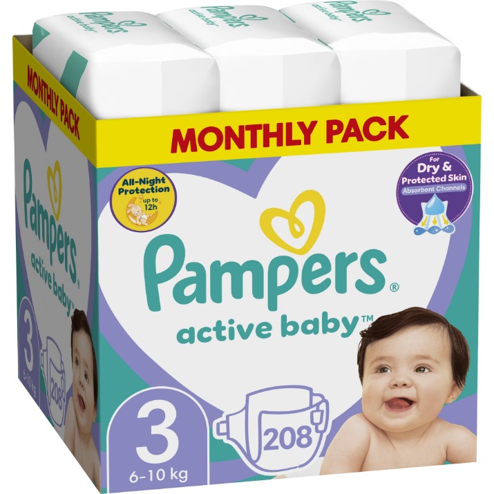 Подгузники Pampers Active Baby Midi 3/208pcs