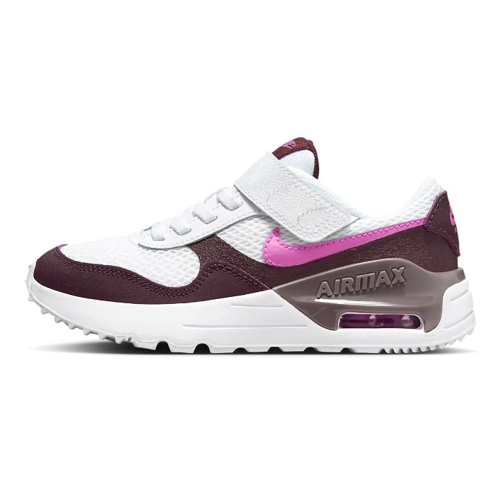 Adidași pentru copii Nike Air Max Systm (Ps) White/Burgundy Crush/Violet Ore/Playful Pink, s.33.5