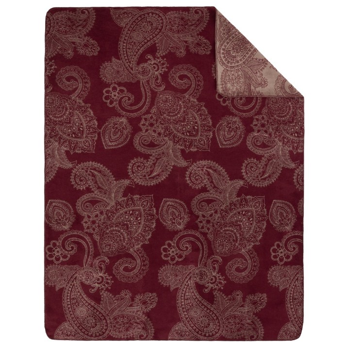 Pătura IBENA Jacquard Decke Salem 150х200cm Burgundy/Light Brown