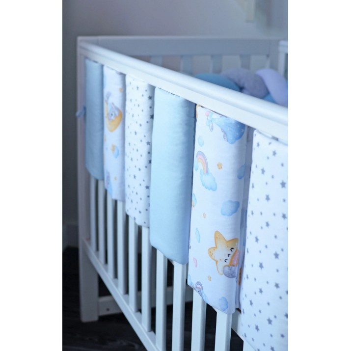 Protectie laterala pentru patut Veres Sleepy Moon Blue (154.03.06.1)