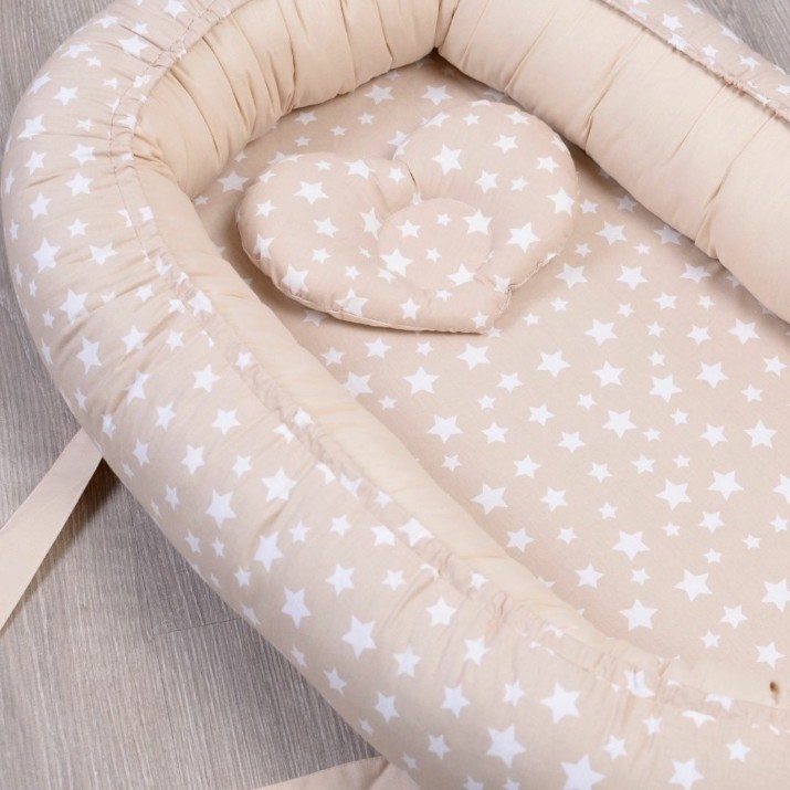 Cuib pentru bebelúș Veres Smiling Animals Beige (450.16)