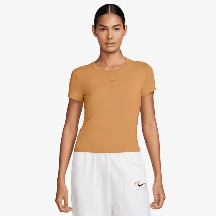 Tricou de dame Nike W Nsw Nk Chll Knt Md Crp Brown, s.S