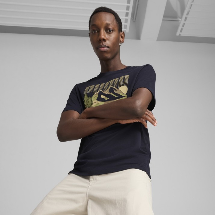 Tricou bărbătesc Puma Graphics Mountain Tee New Navy, s.M