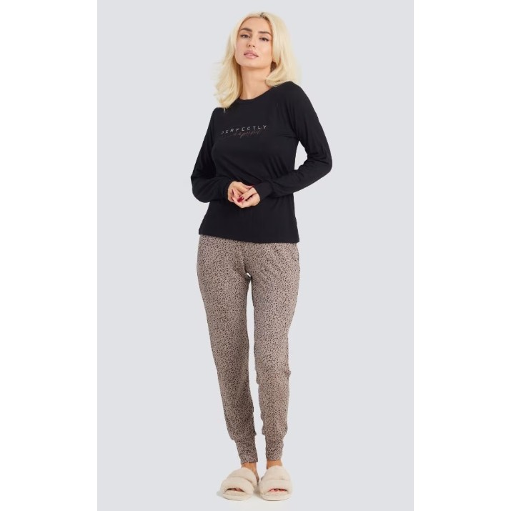 Pijama Ajoure T23516/1 Black/Print Leopard, s.S