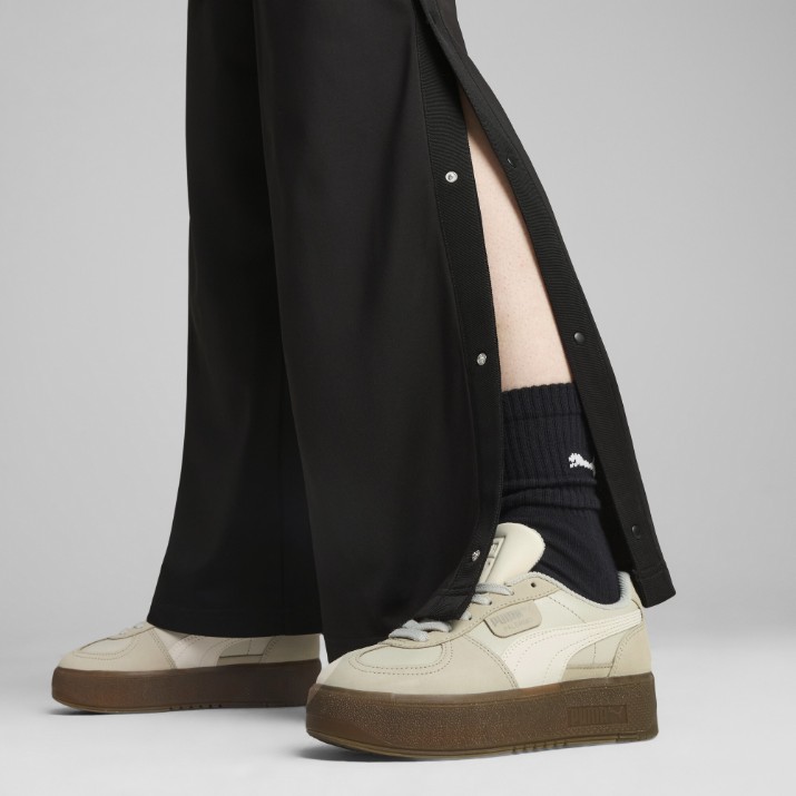 Pantaloni spotivi de dame Puma Wardrobe Ess Relaxed Low Rise Popper Pants Op Puma Black, s.XL