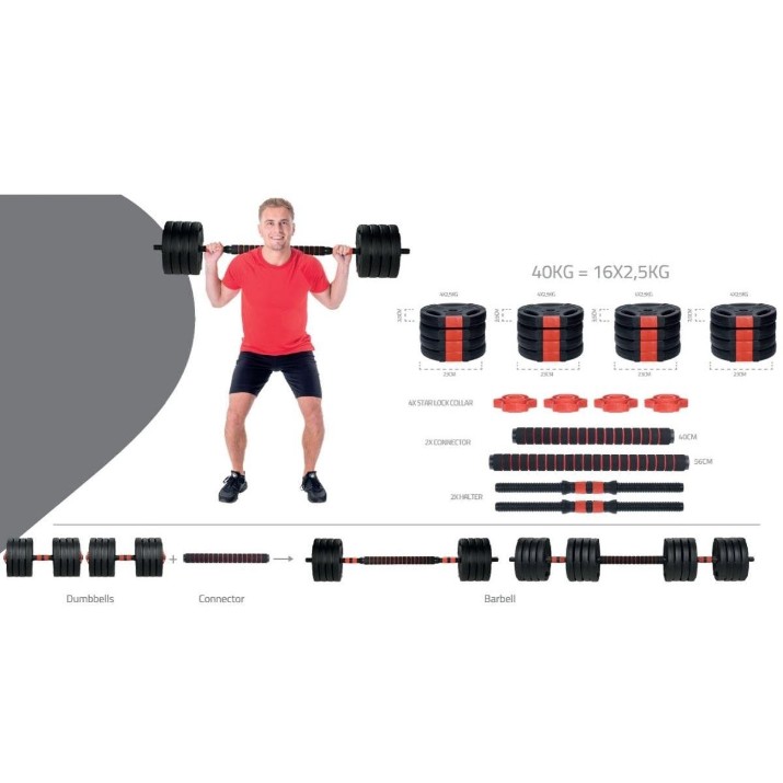 Gantera Pure Hybrid Dumbell Set 40kg