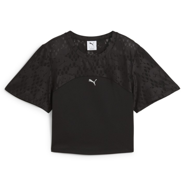 Женская футболка Puma Lace Top - Short Puma Black, s.S