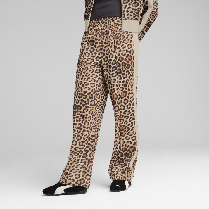 Pantaloni spotivi de dame Puma T7 Leo Luxe Aop Straight Pants Op Alpine Snow, s.L