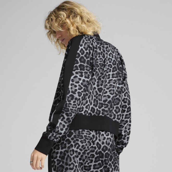 Jachetă damă Puma T7 Leo Luxe Aop Track Jacket Puma Black, s.XL